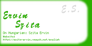 ervin szita business card